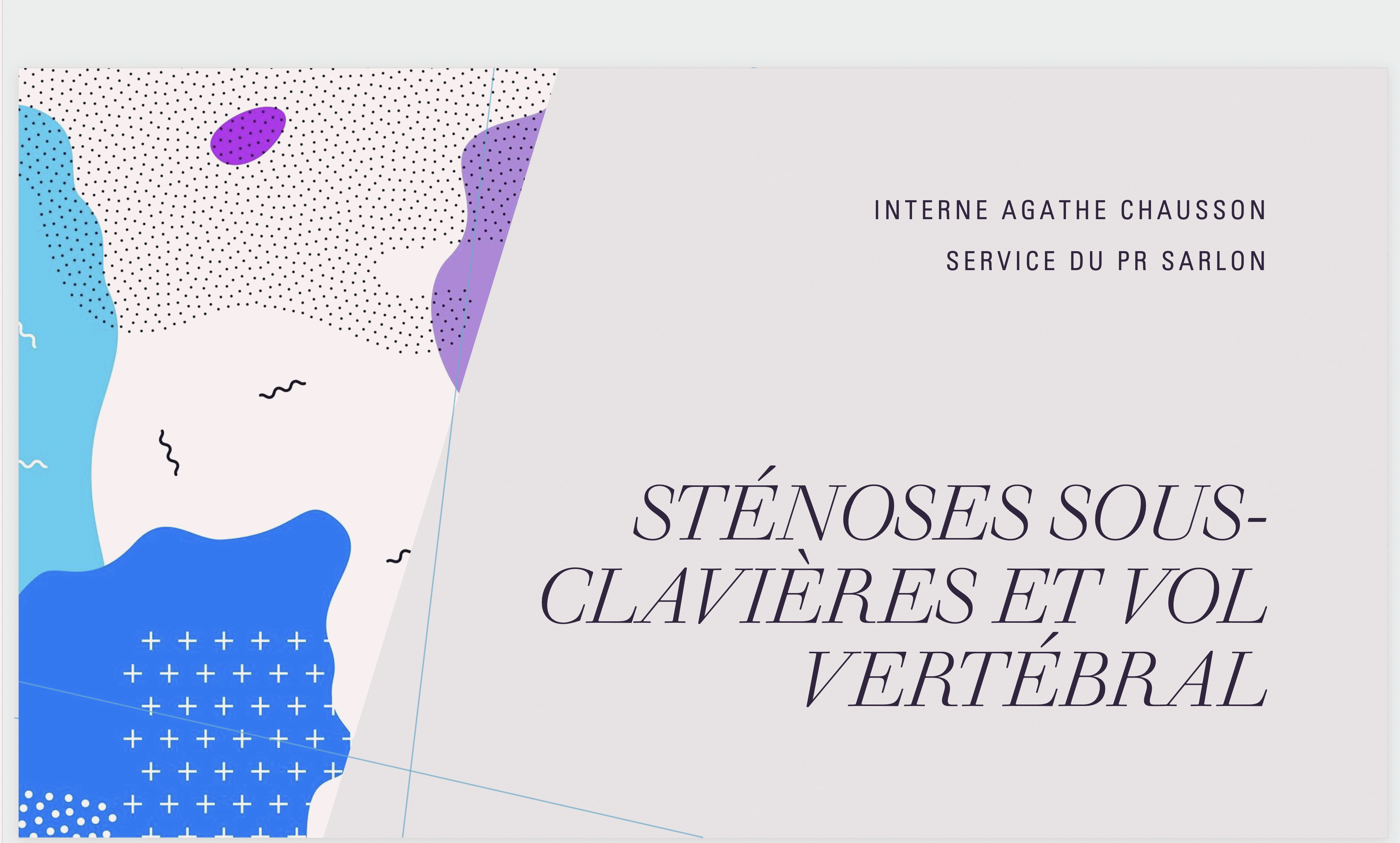 Sténose Sous-clavière et Vertébrale