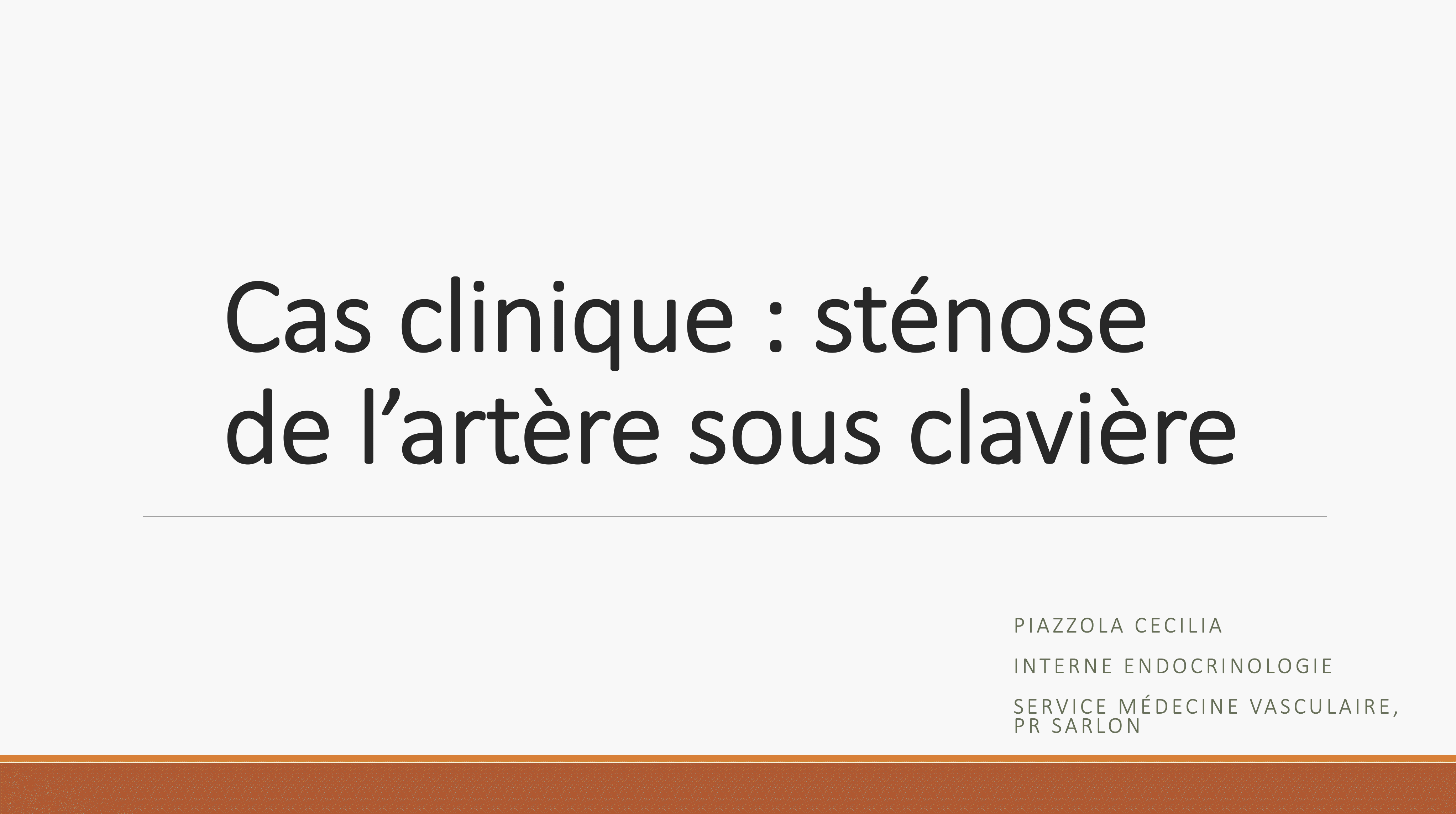 Sténose Sous Clavière - Médecine Vasculaire - Marseille