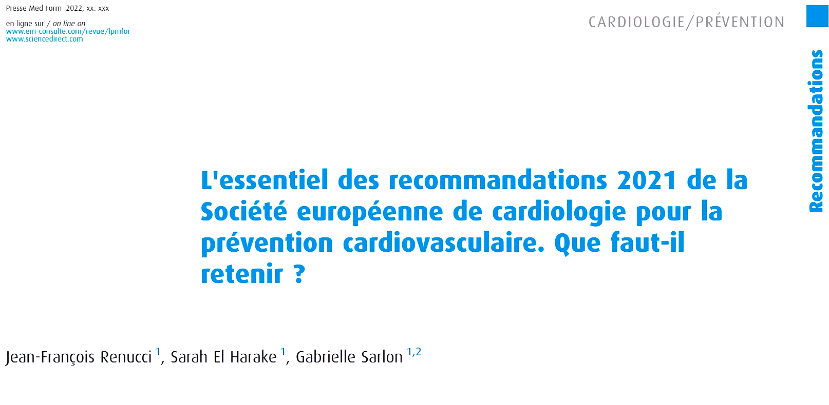 Dr Jean-FranÃ§ois RENUCCI - PREVENTION CARDIO VASCULAIRE